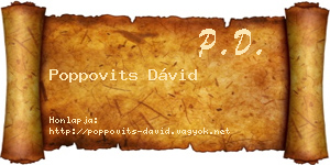 Poppovits Dávid névjegykártya
